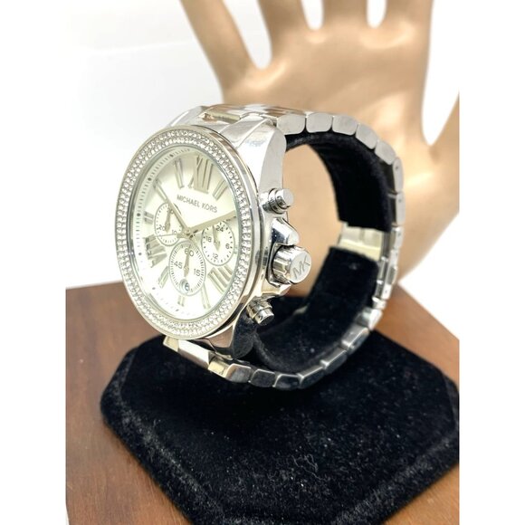 Michael Kors Women's Watch MK7429 Quartz Chronograph Silver Stainless Steel 42mm - Picture 15 of 15